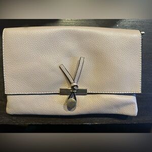 Light pink genuine Italian leather clutch